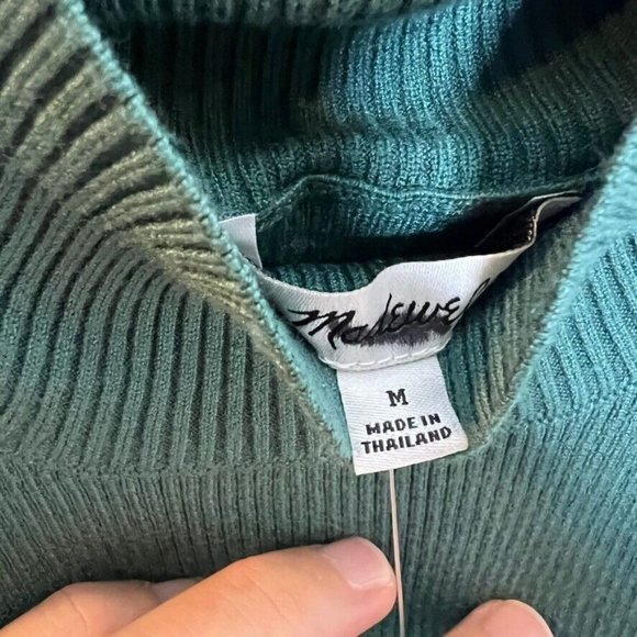 Madewell $55 Signature Knit Mockneck Sweater Tank Spruce Green Size M NM587 - Picture 7 of 7